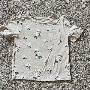 Floral Beige Kids T-Shirt